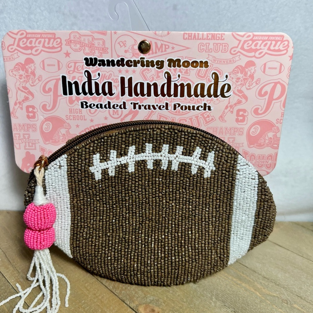 Viral Beaded Football Pouch